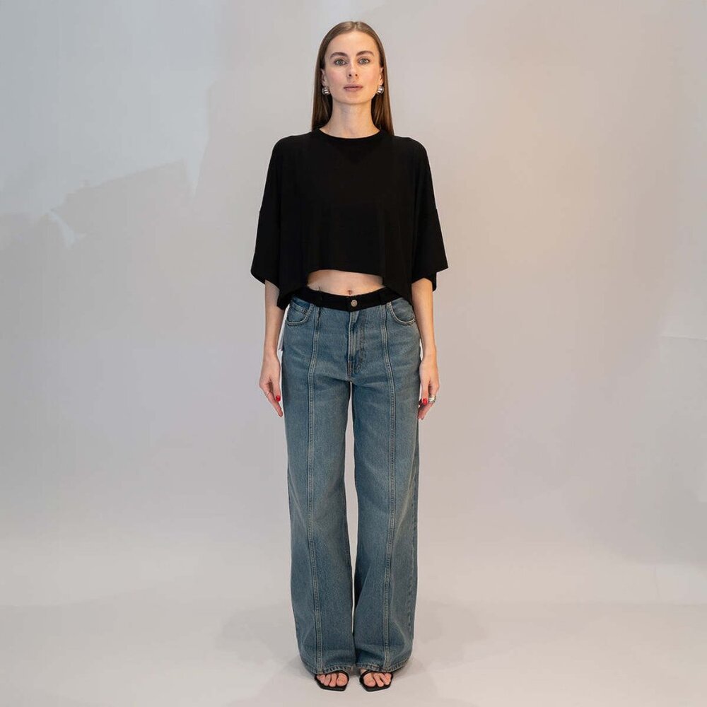 (NWT) Haikure peace jeans lagoon wash size 27 high rise wide leg